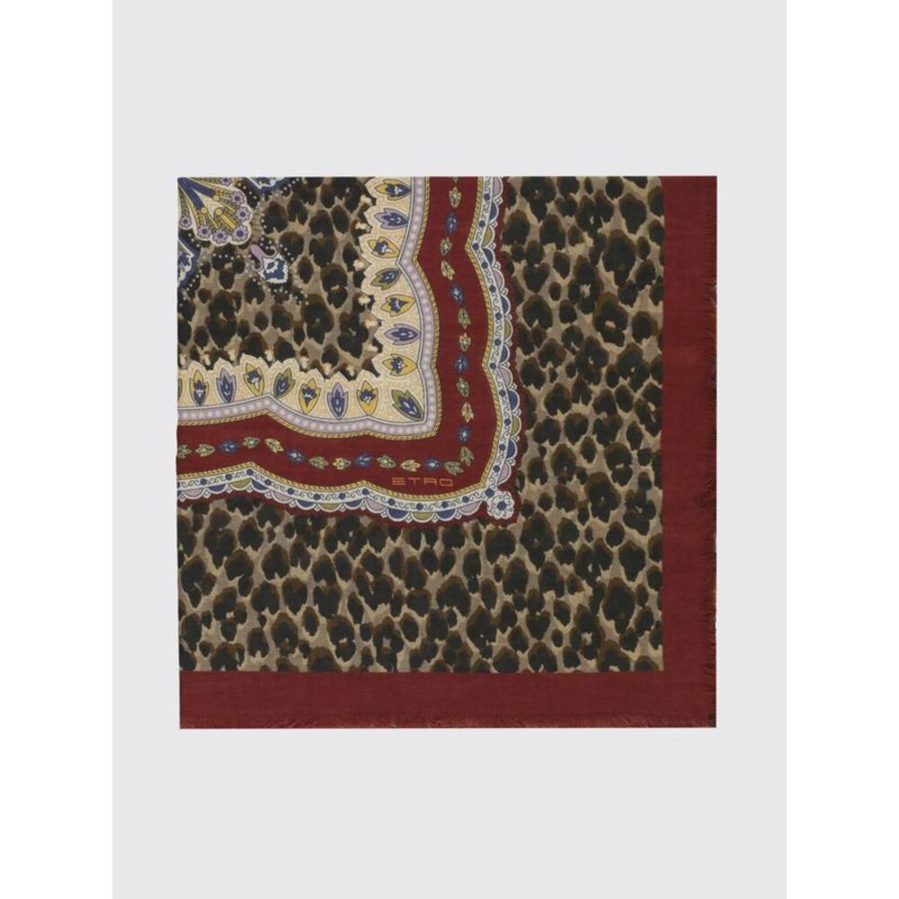 Etro Women Etro Animal Print Modal And Cashmere Scarf With Fringed Edges